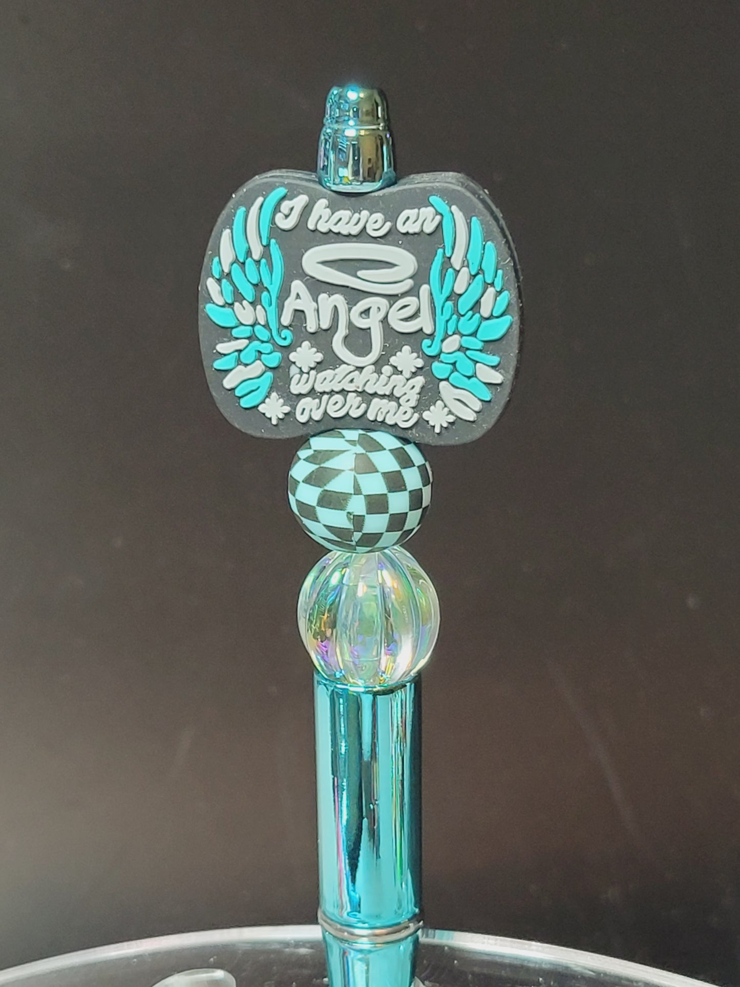 Pen angel teal wings