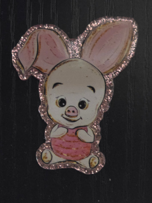 DiY badge reel flatback acrylic baby piglet