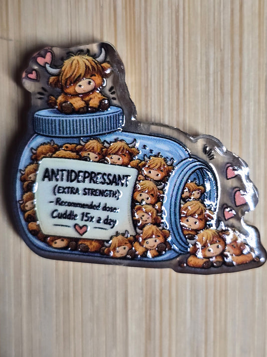 Acrylic focal beads- need a hug from a highland cow