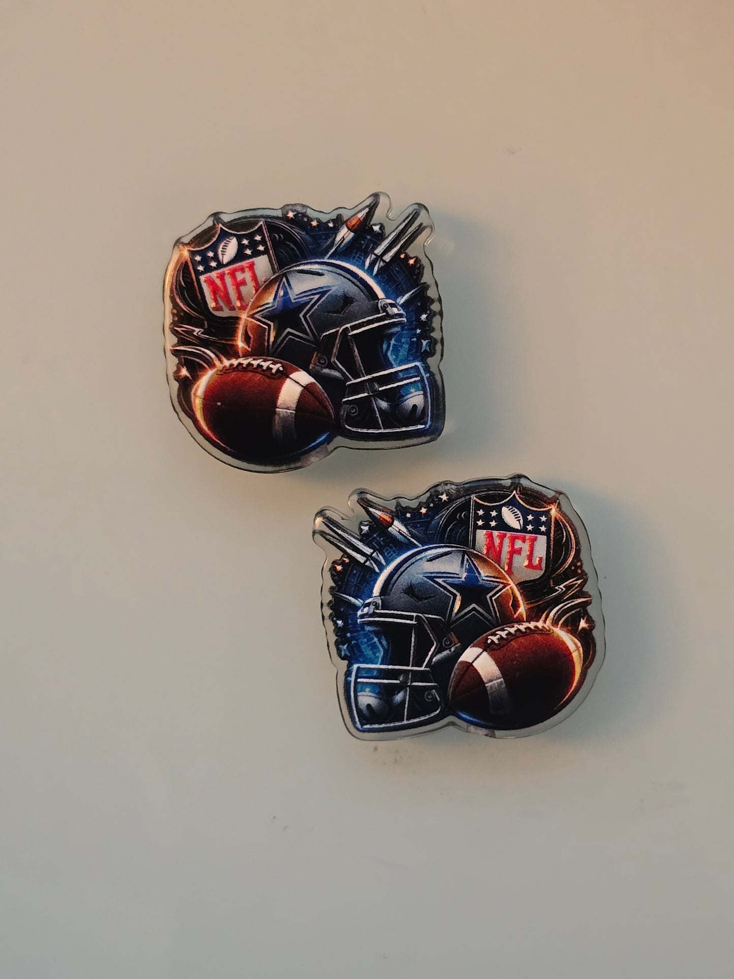 Acrylic focal beads nfl football teams
