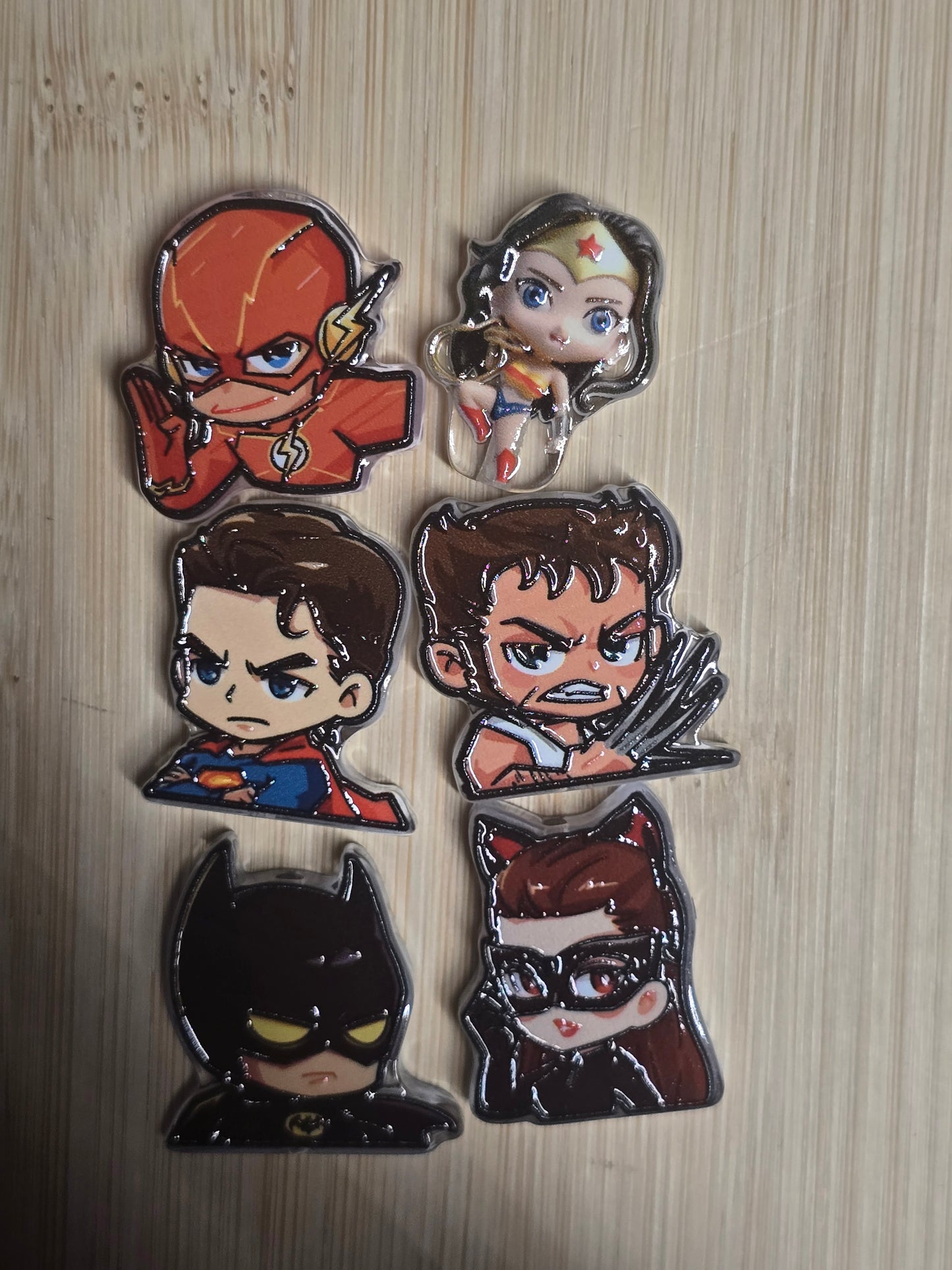 Acrylic focal beads superheros