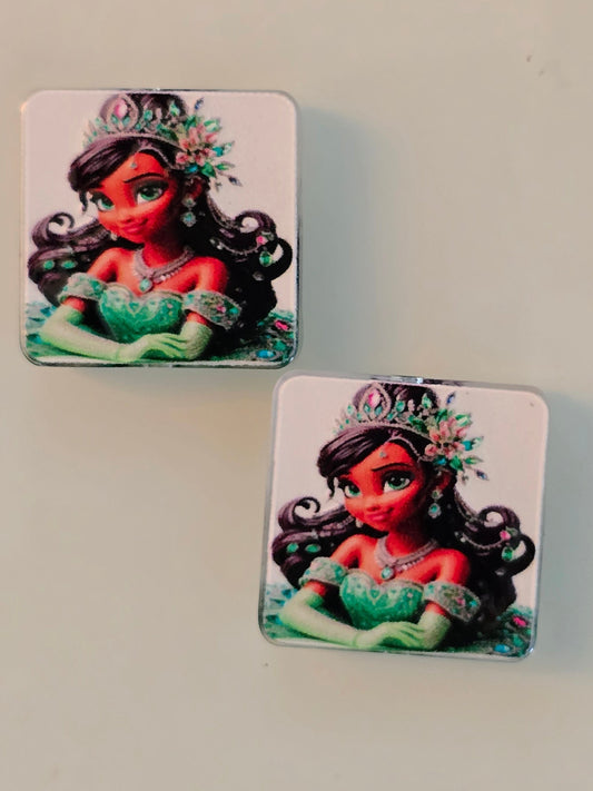 Acrylic focal beads DS princess green