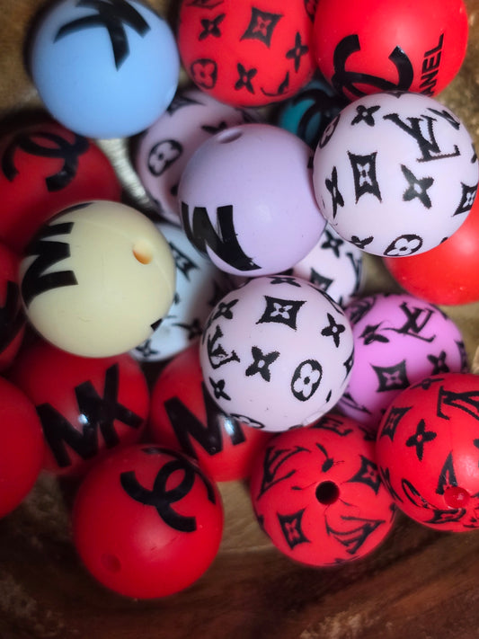 15mm silicone printed beads