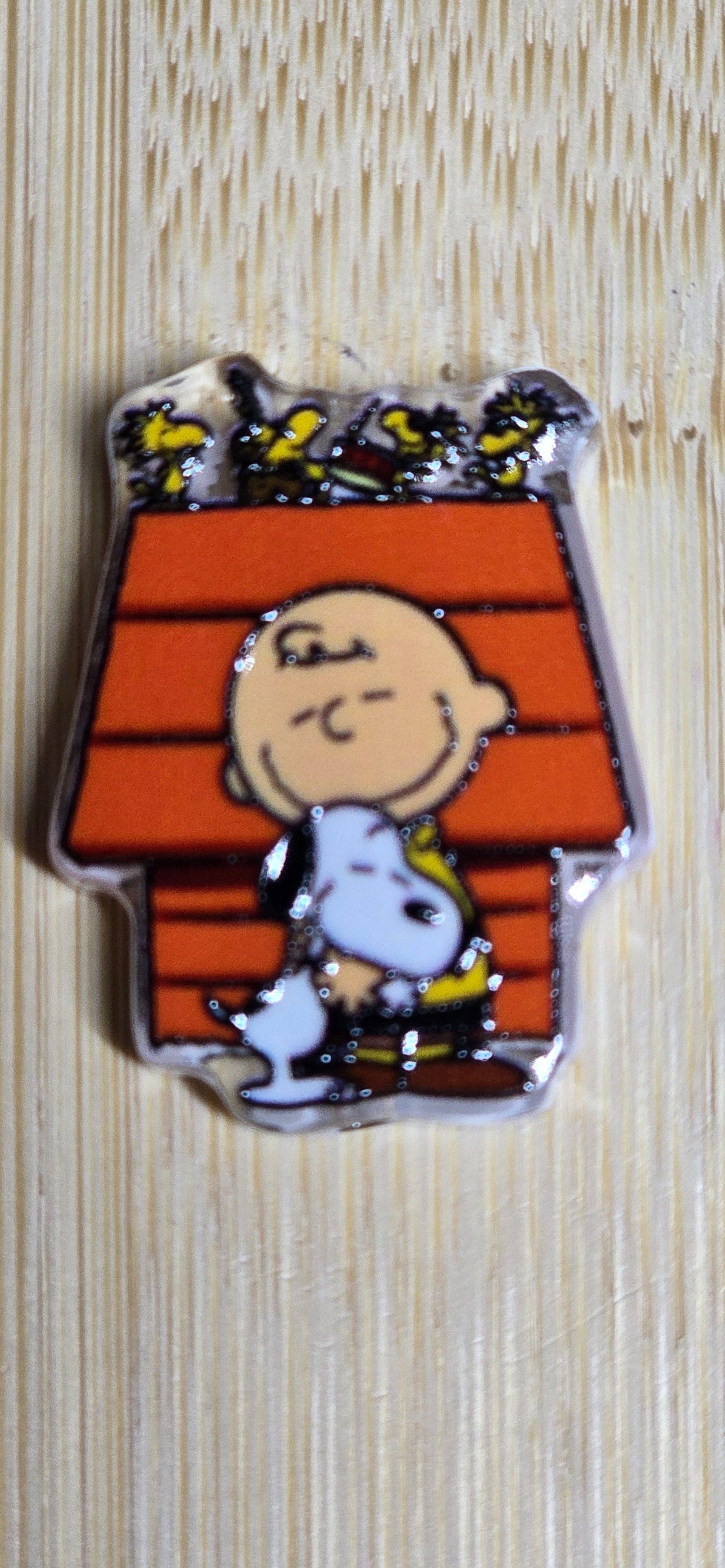 Acrylic focal beads- a boy and his dog