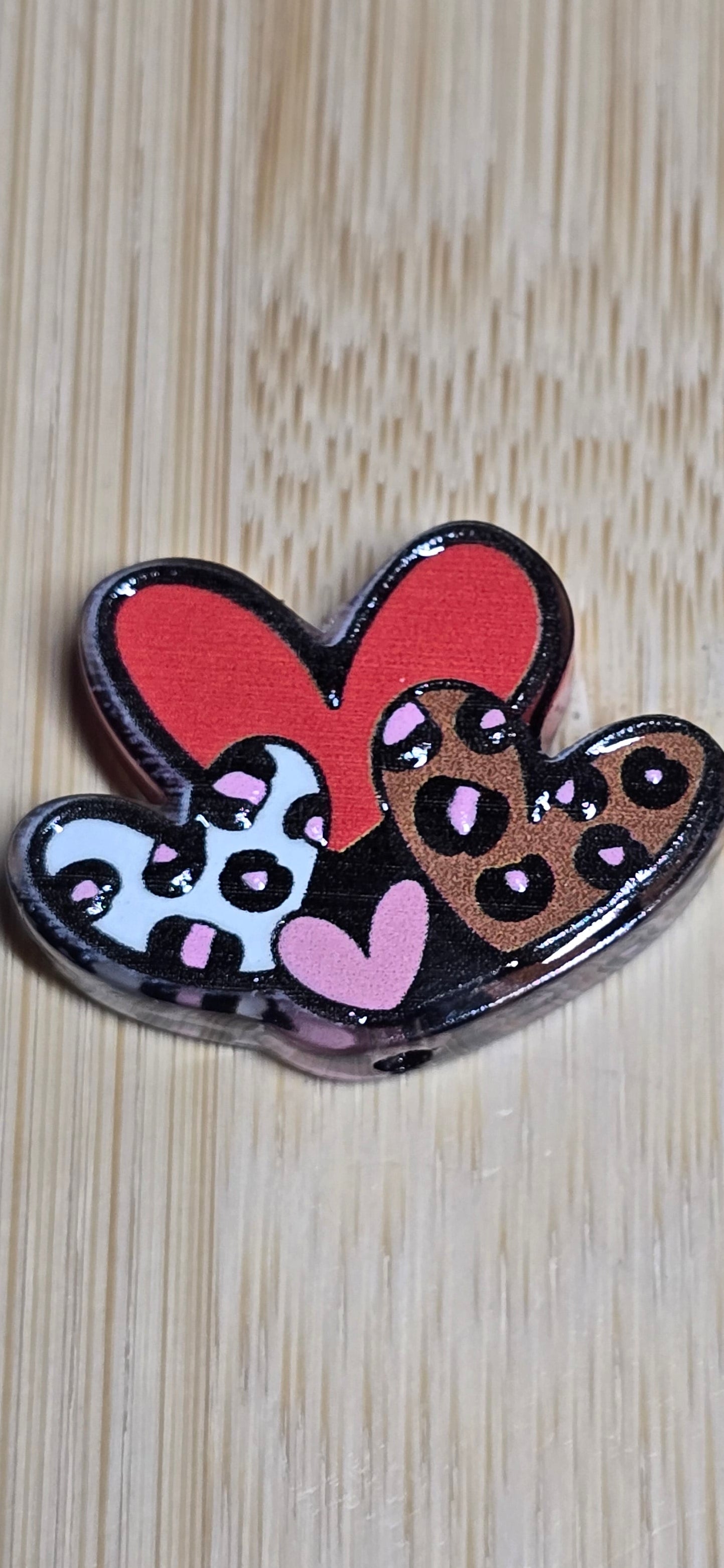 Acrylic focal beads hearts