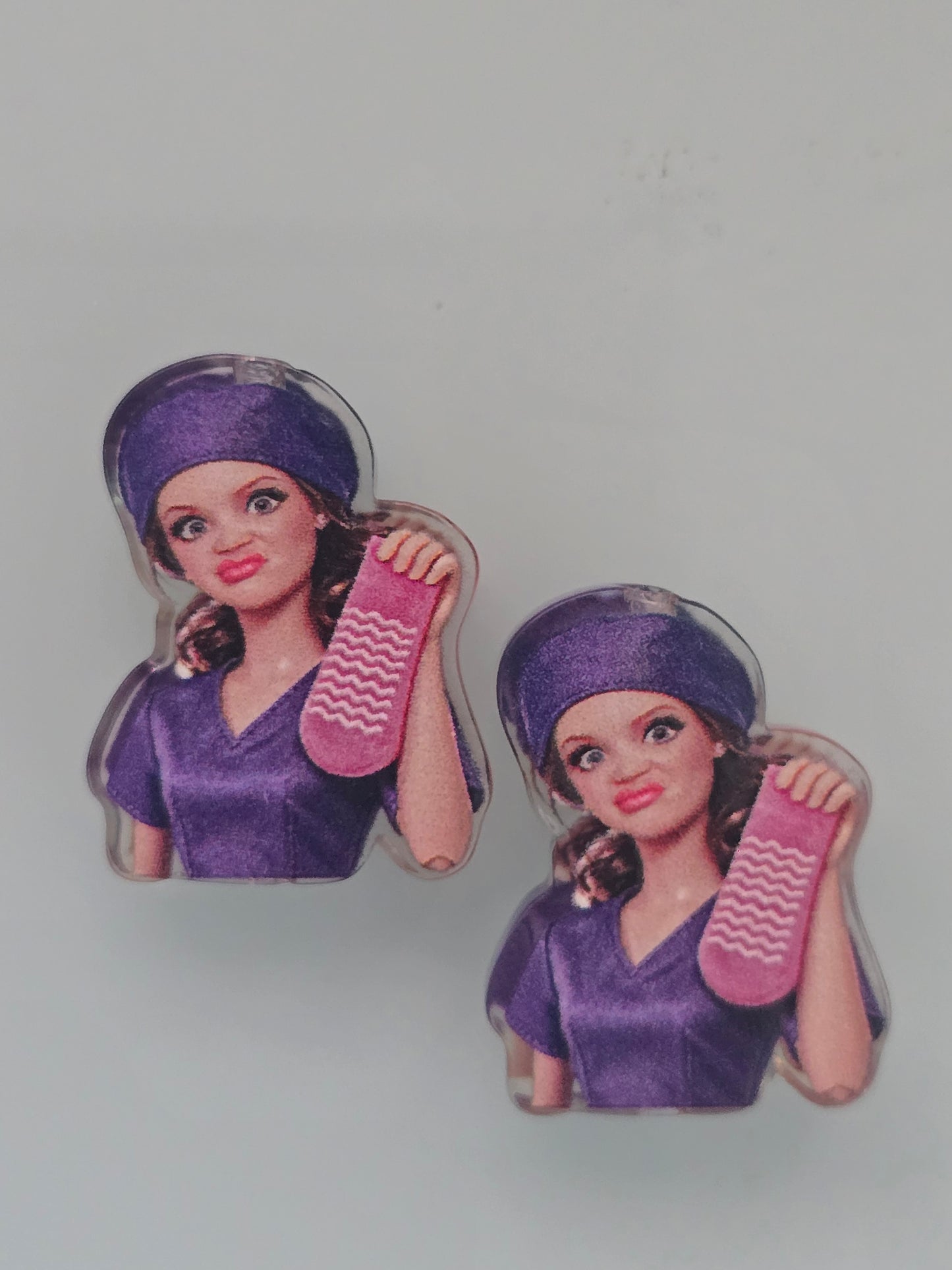 Acrylic focal beads socks barbie
