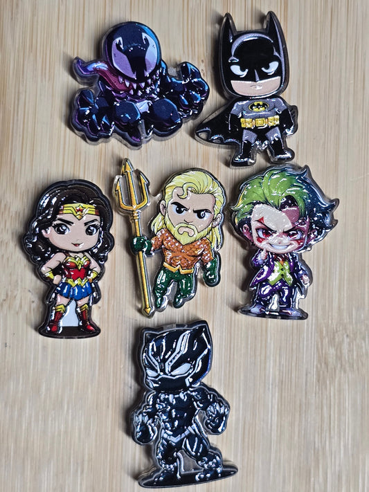 Acrylic focal beads superhero