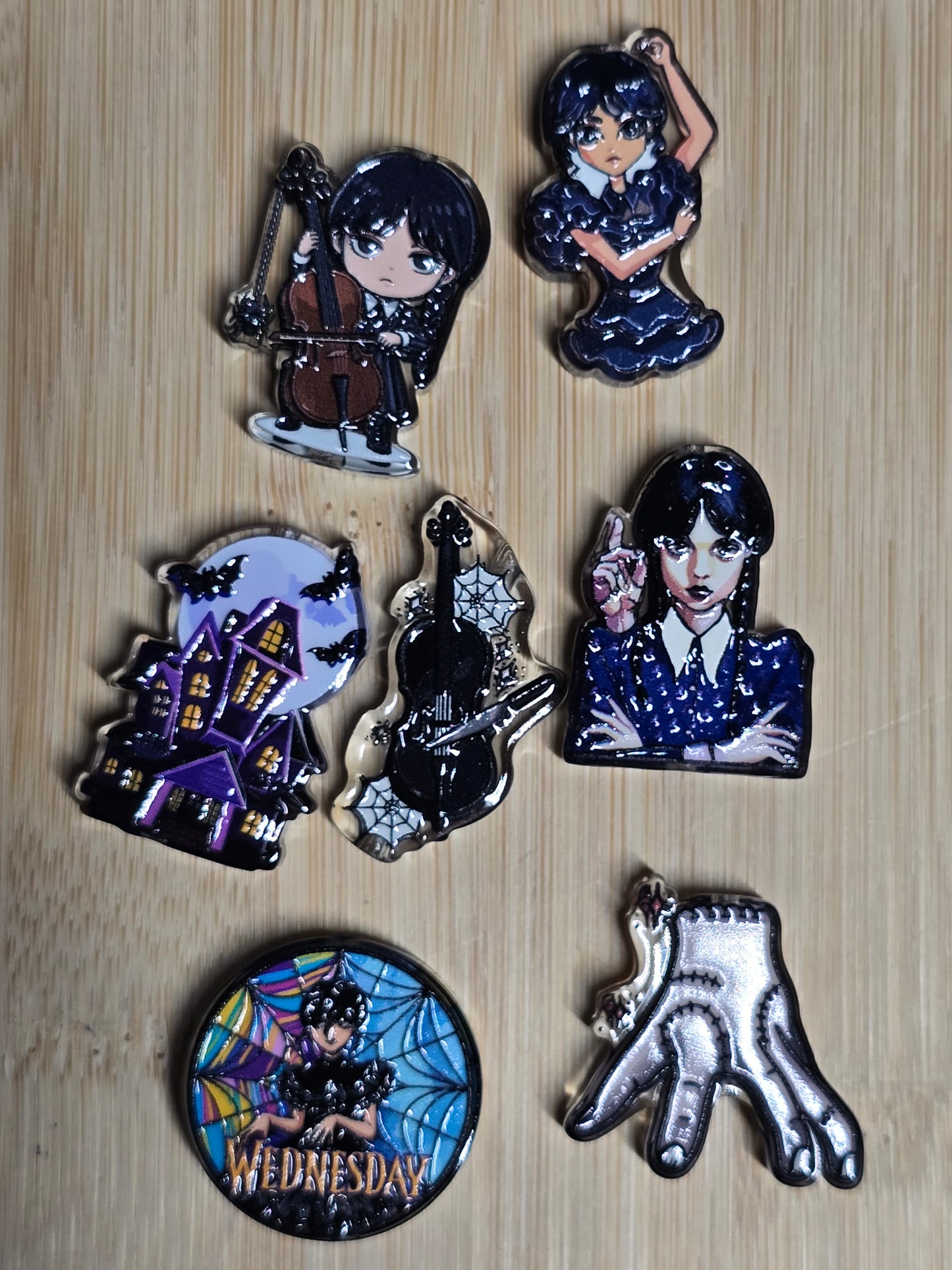 Acrylic focal beads- dark humor girl random mix