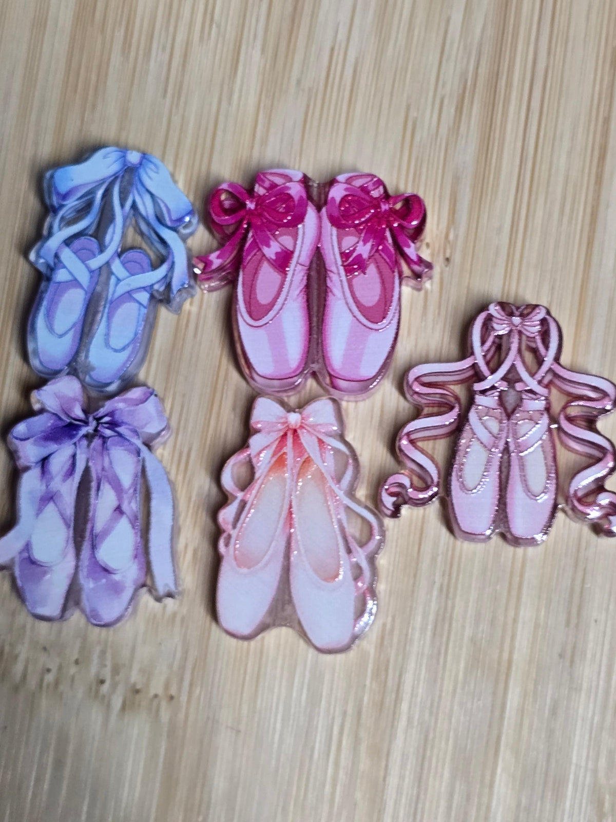 Acrylic focal beads- ballet shoes mix