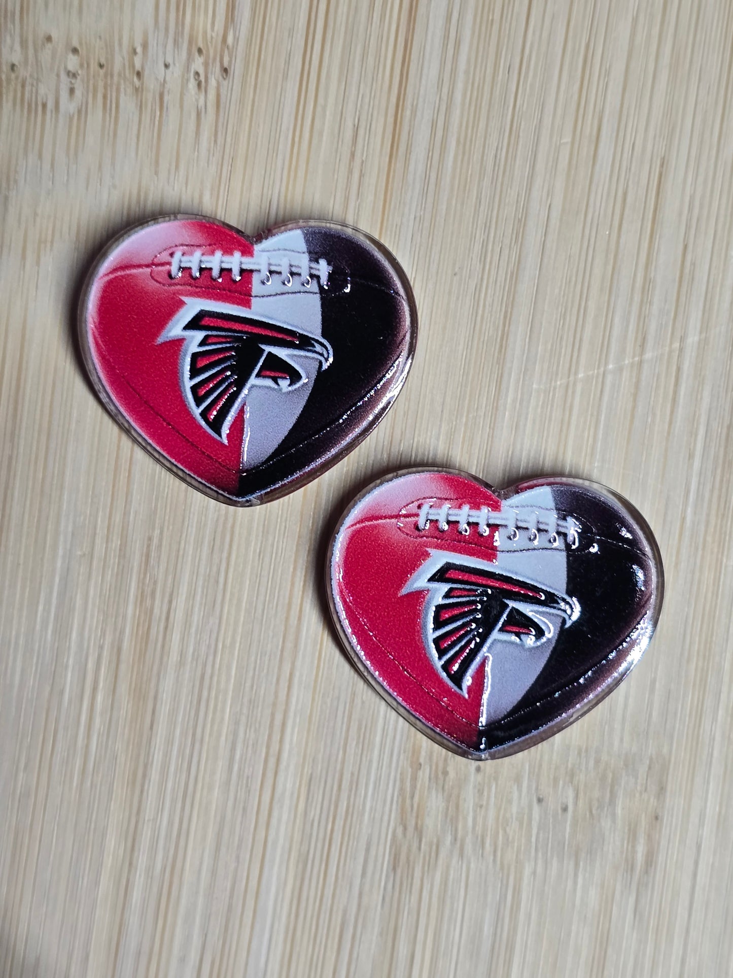 Acrylic focal beads NFL heart shape teams