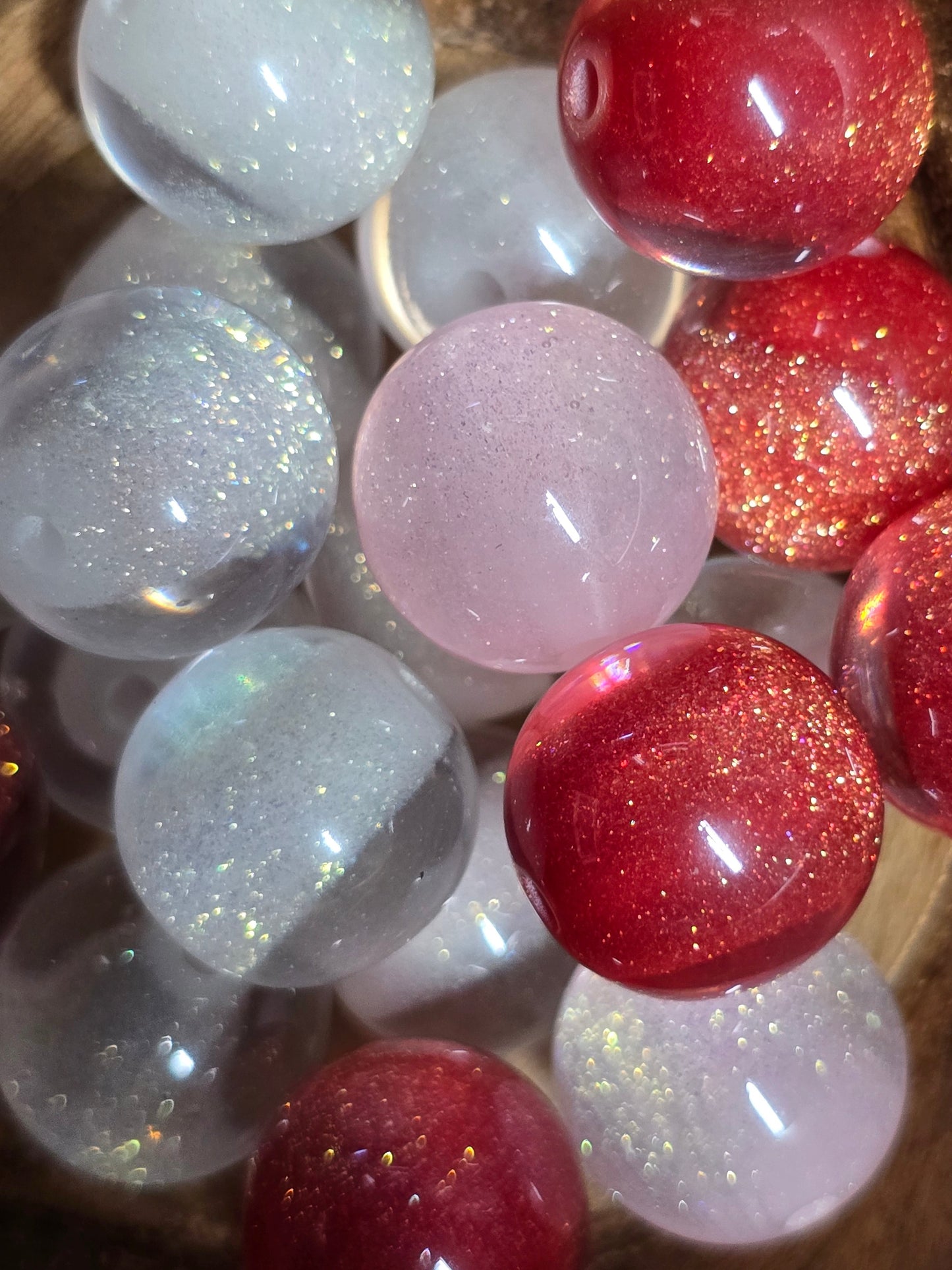 Acrylic 16mm bead mix shiny galaxy like