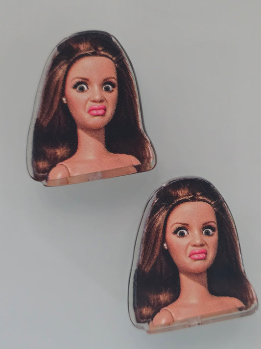 Acrylic focal beads- stank face barbie