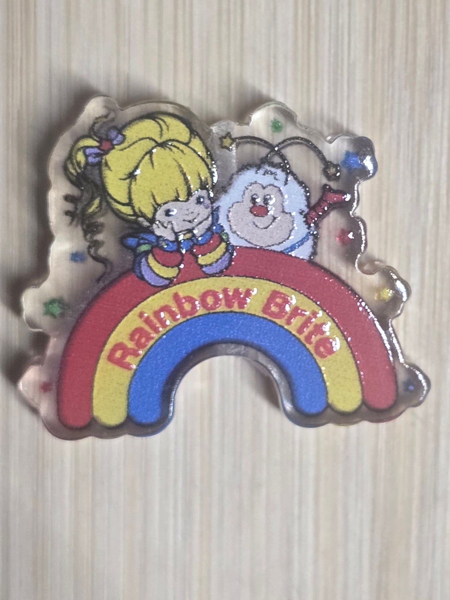 Acrylic focal beads rainbow girl