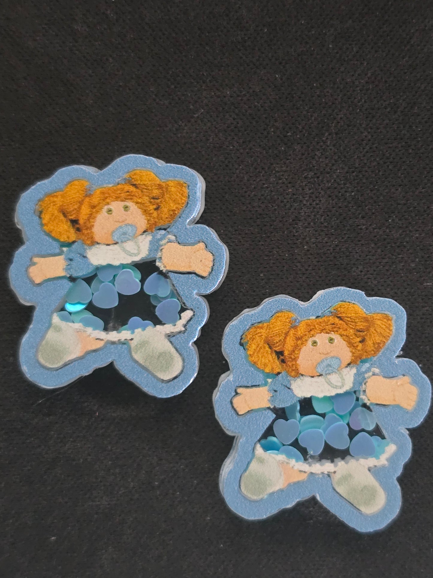 Acrylic focal beads shaker style 80s doll