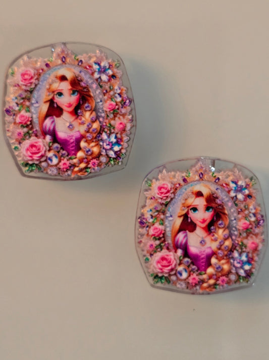 Acrylic focal beads DS princess long hair