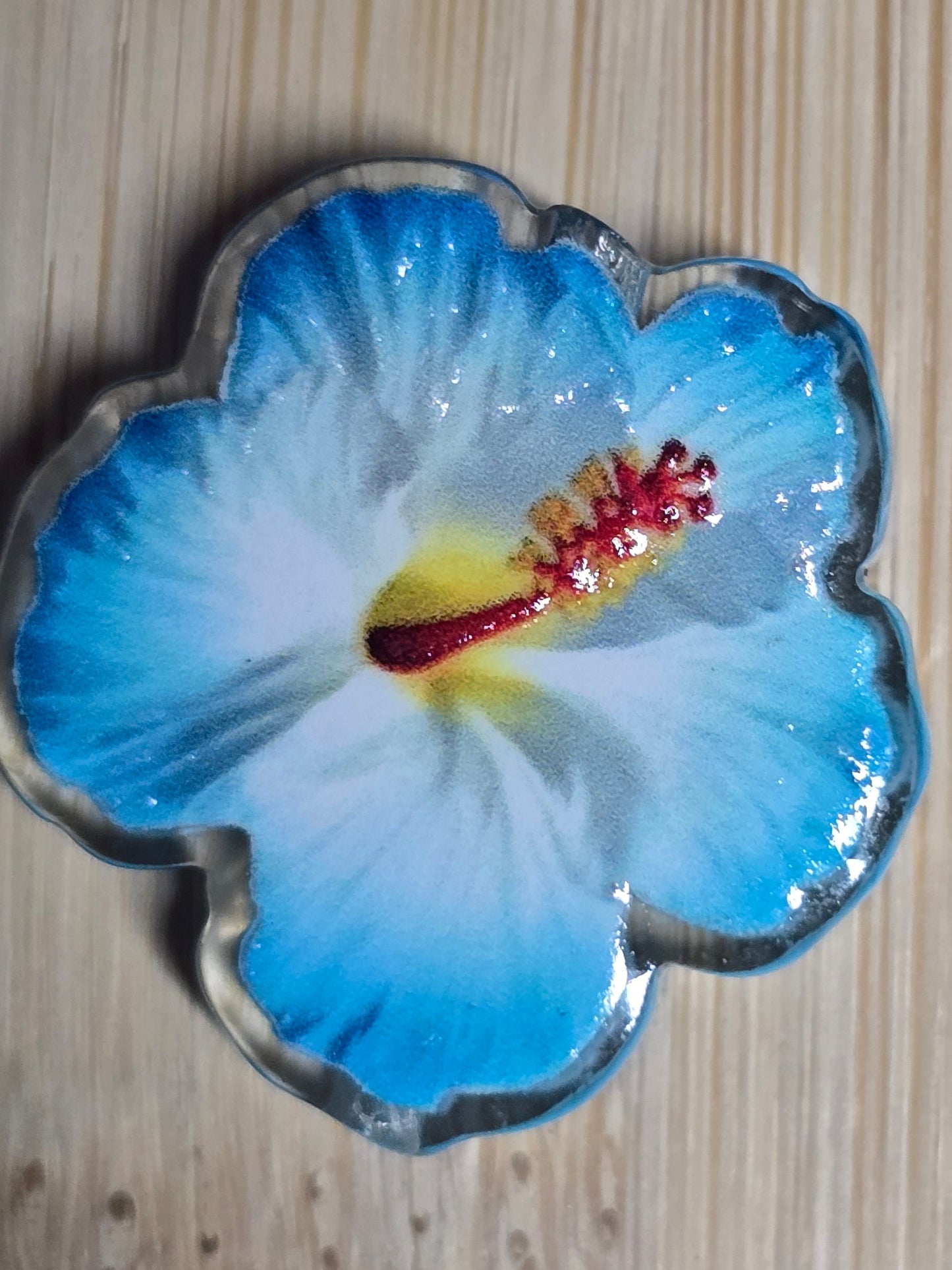 Acrylic focal beads tropical flowers