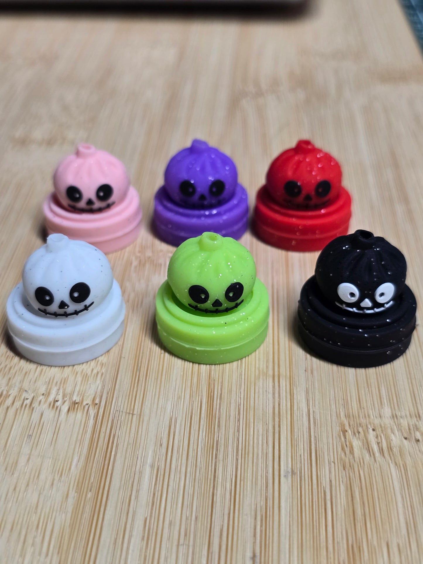 3D Silicone glitter Halloween dumplings with steamer basket 6pc mix