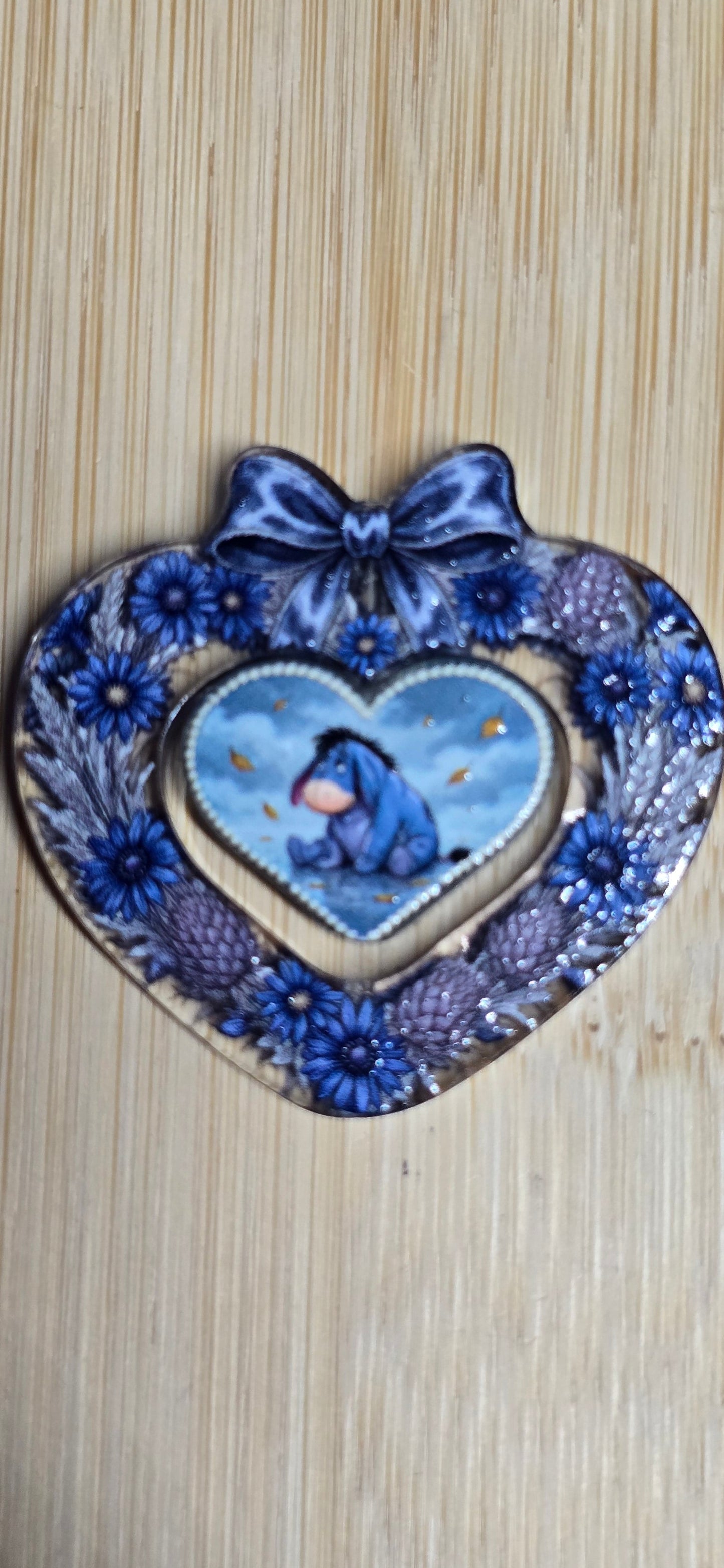 Acrylic heart 2pc set DS donkey character