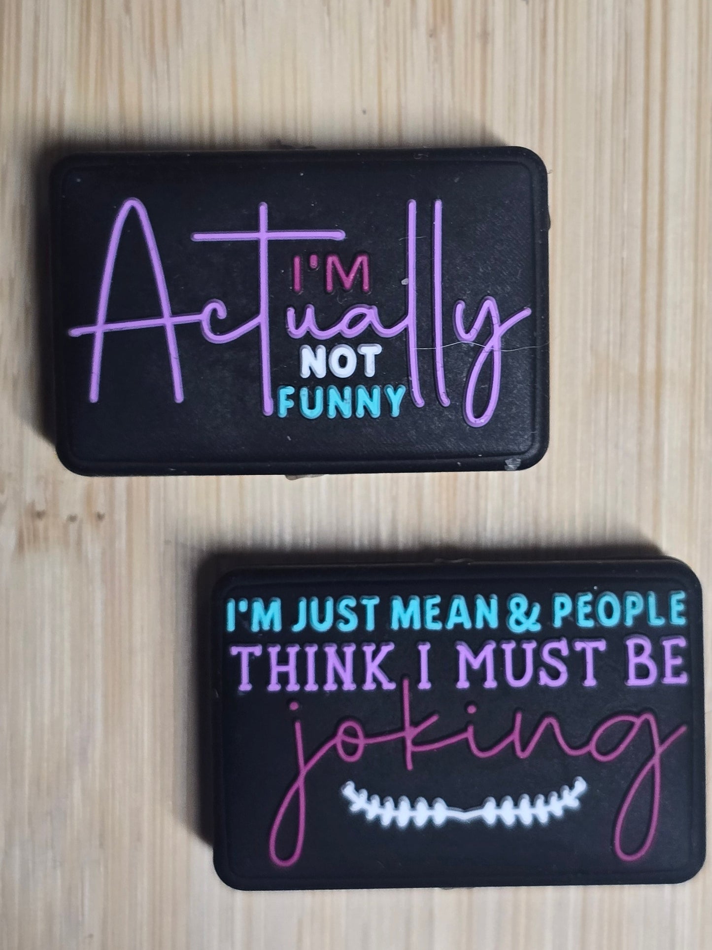 Focal silicone beads sarcastic humor