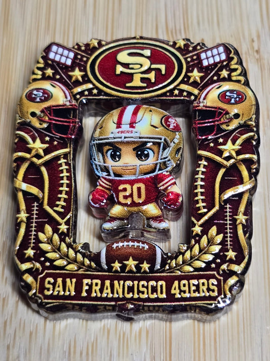 Acrylic focal beads 2pc frame set- football teams