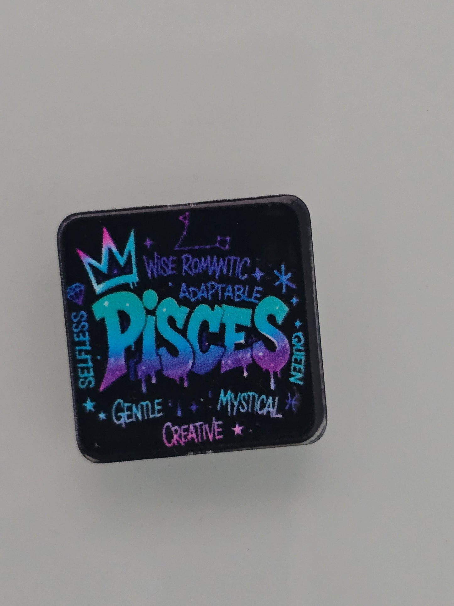 Acrylic focal beads bright colored zodiac signs