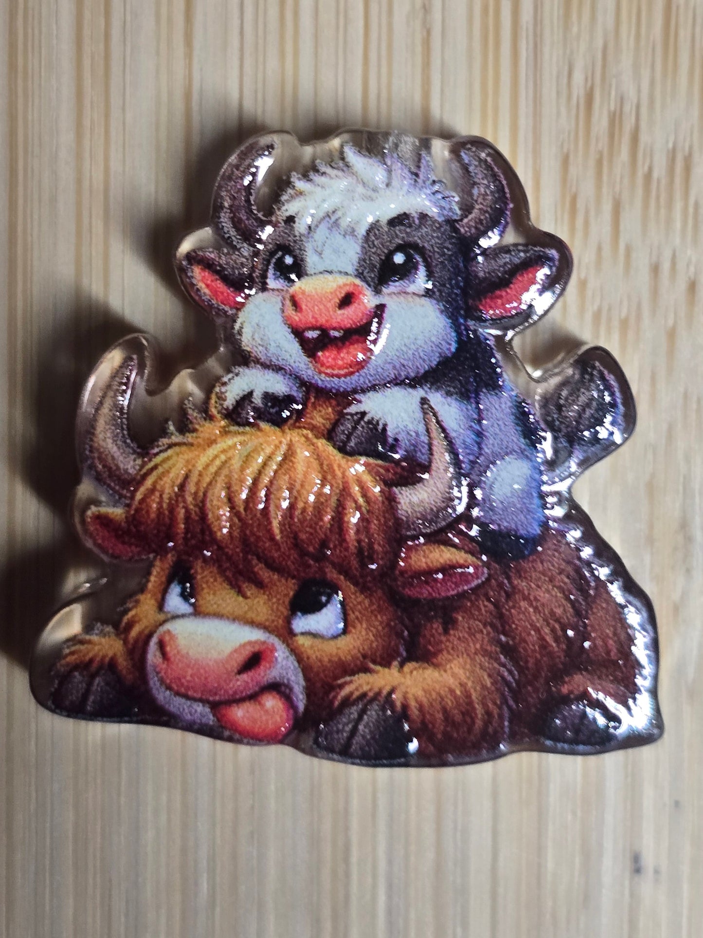 Focal acrylic beads cute cows