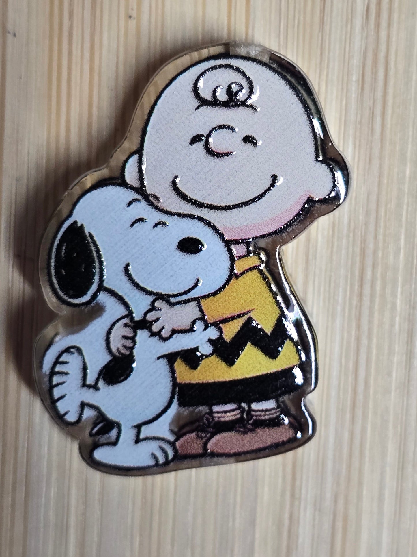 Acrylic focal beads cartoon with white dog and boy