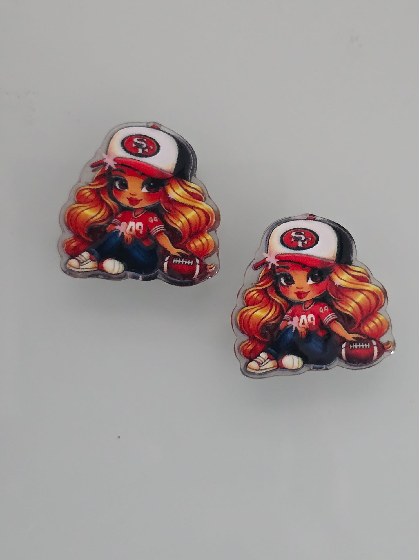 Acrylic focal beads nfl team