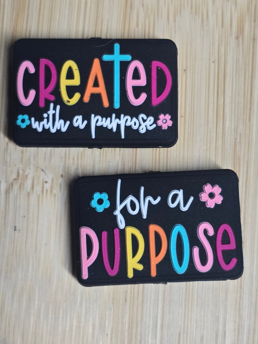 Focal silicone beads inspirational words