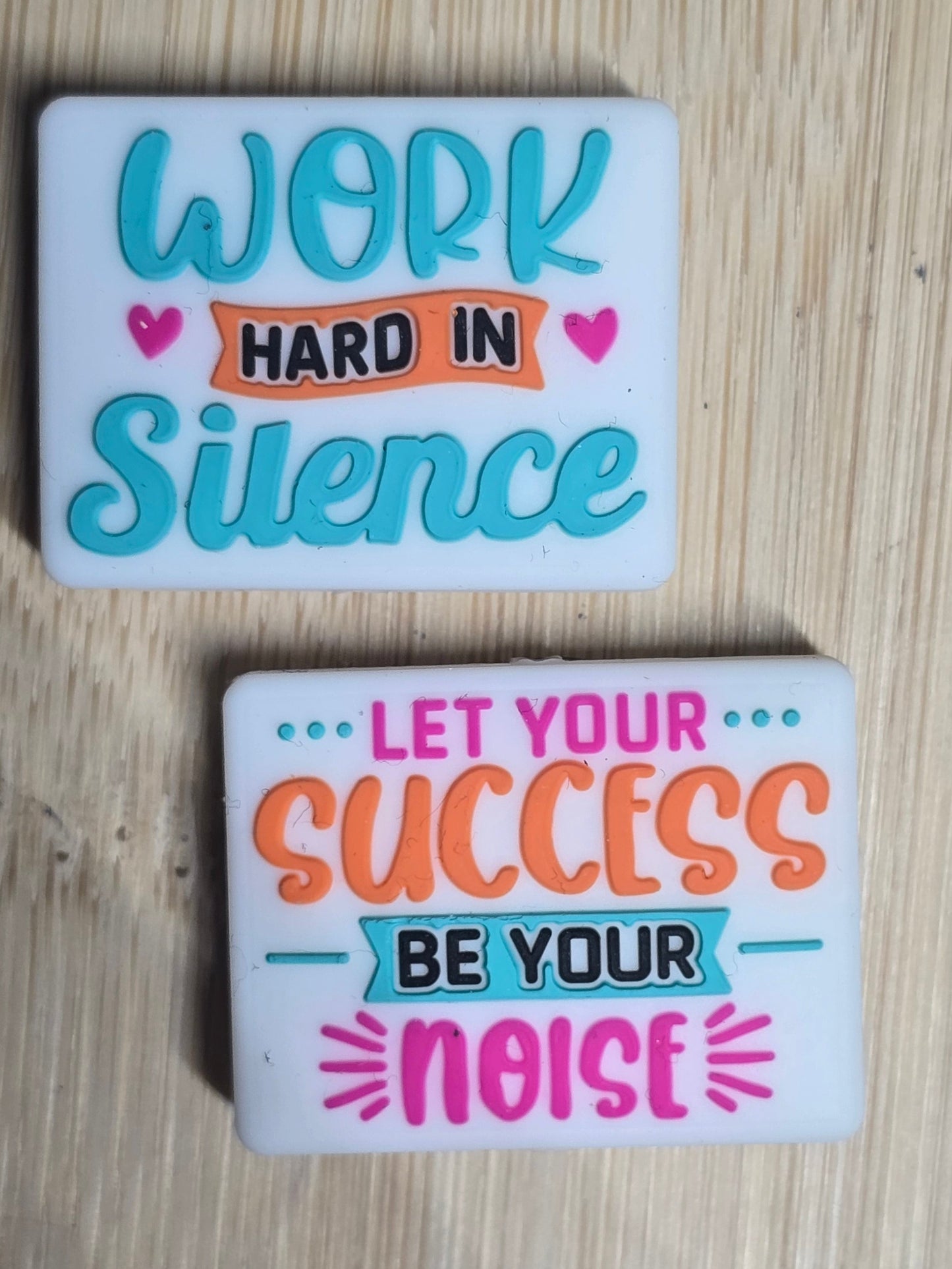 Focal silicone beads double sided inspirational