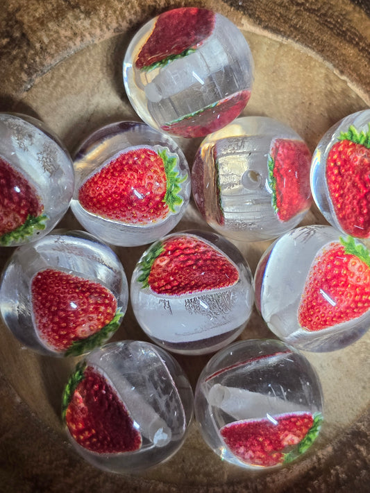 Acrylic 16mm strawberry beads