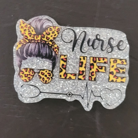 DIY acrylic flatback- Nurse life leopard print