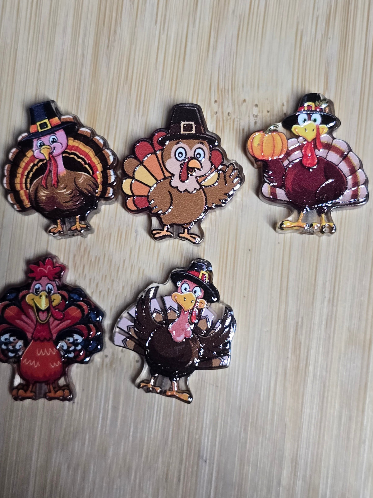 Acrylic focal beads- tom the turkey