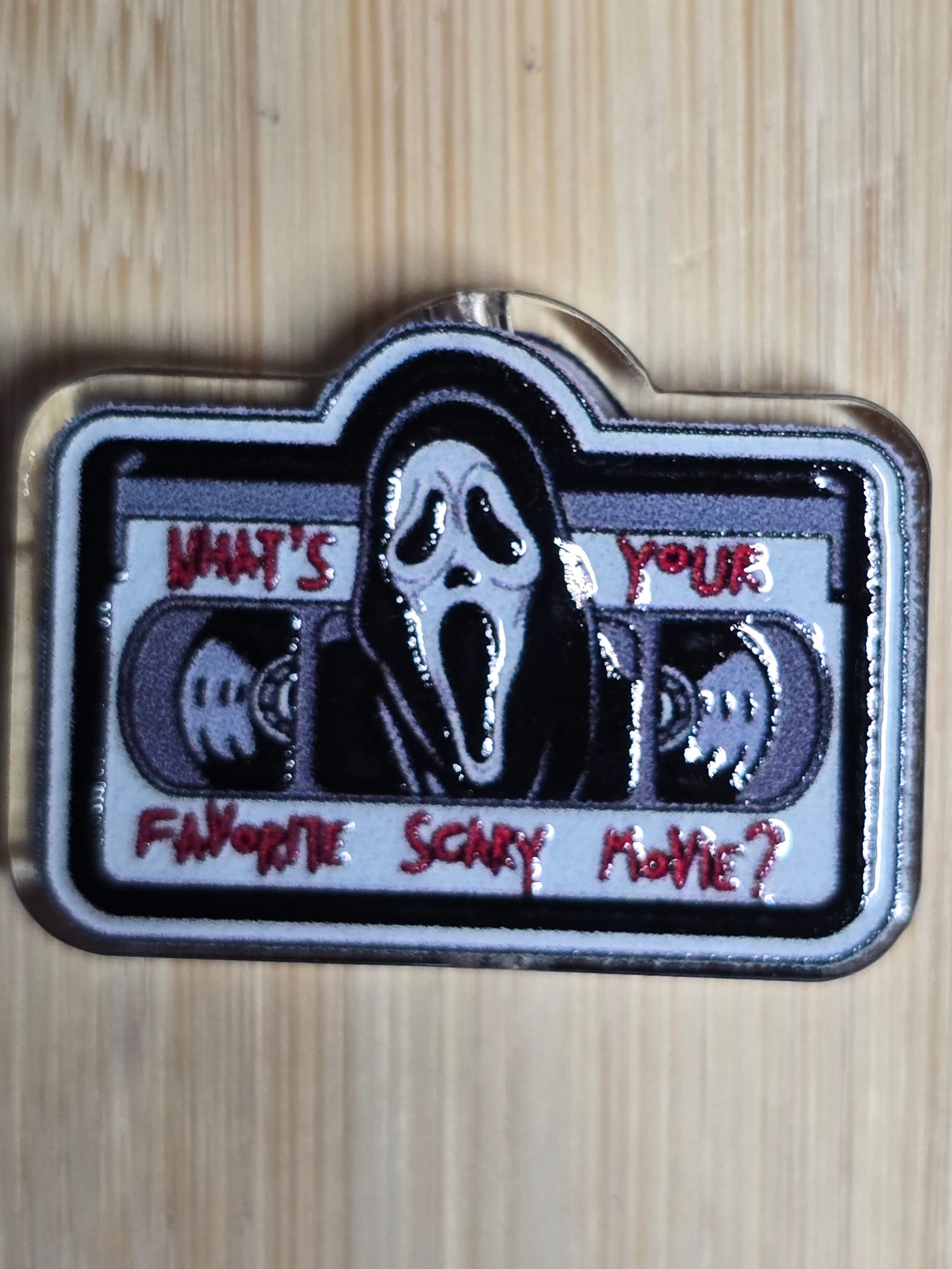 Acrylic focal beads horror movie character- scream