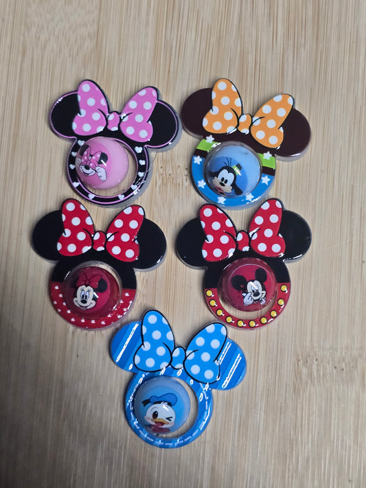 Acrylic focal beads 2pc set- DS girl mouse head