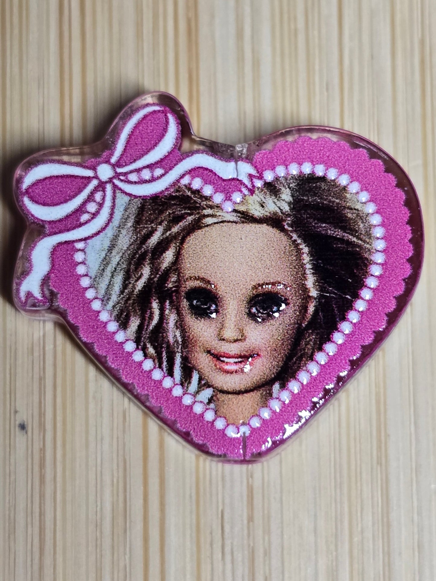 Acrylic focal beads I'm fine barbie