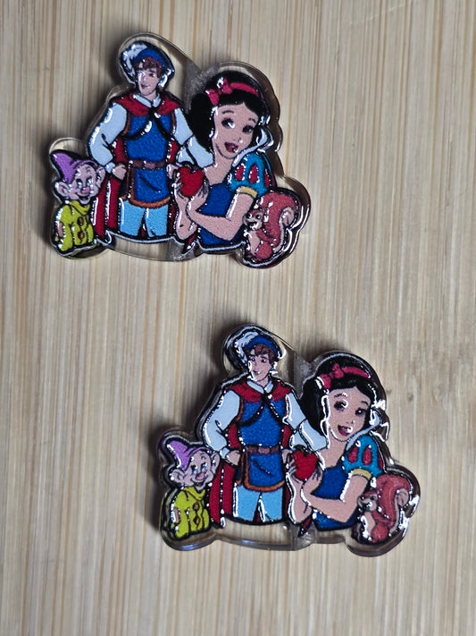 Acrylic focal beads DS forest princess couple