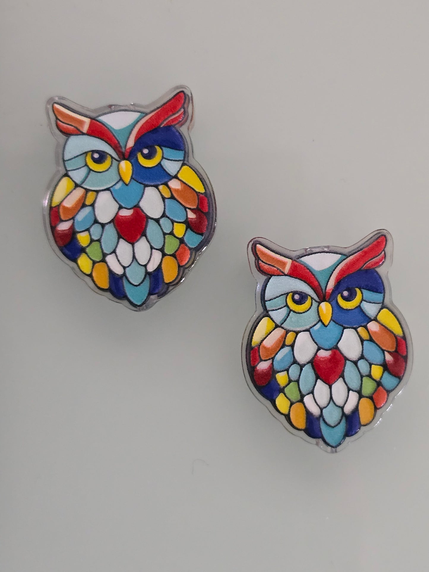 Acrylic focal beads colorful owl