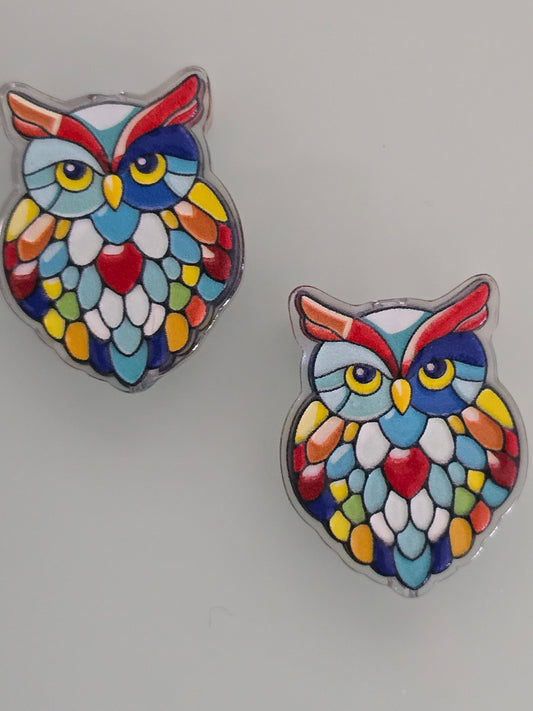 Acrylic focal beads colorful owl