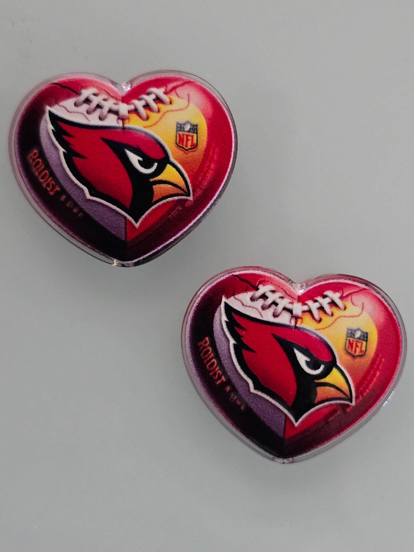 Acrylic focal beads heart shape NFL teams