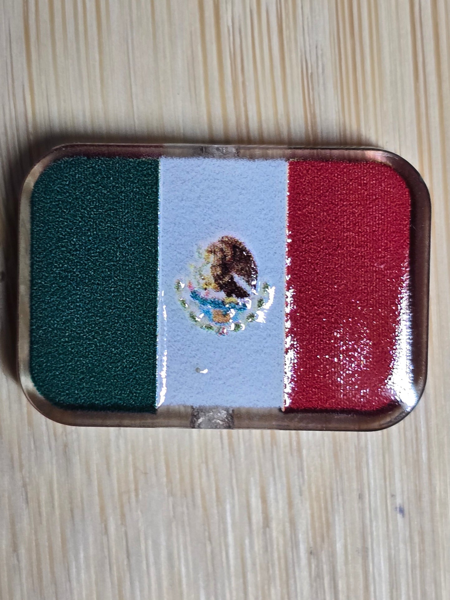 Acrylic focal beads- mexico flag