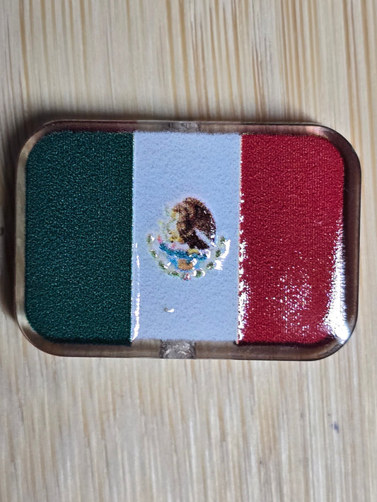 Acrylic focal beads- mexico flag