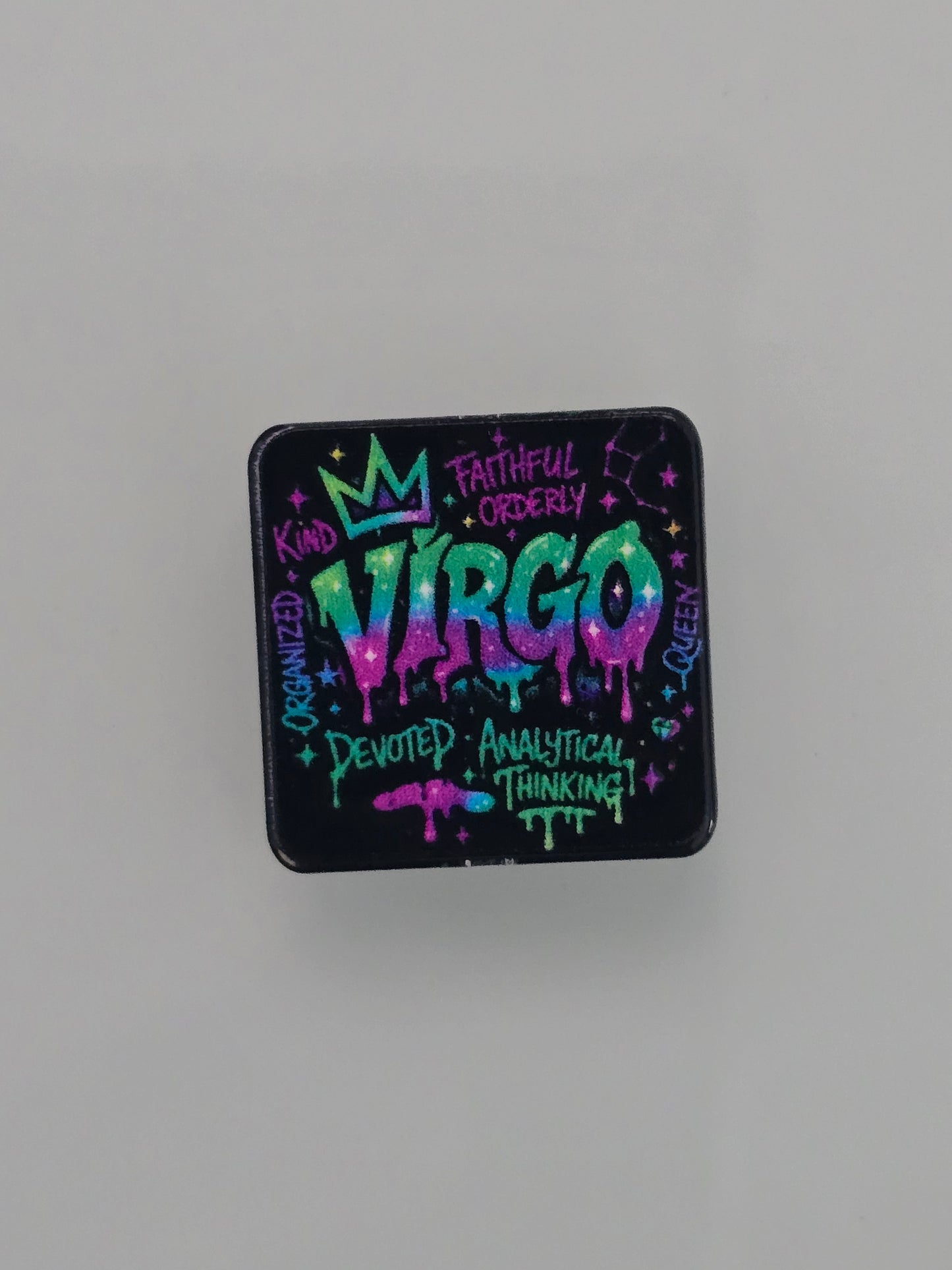 Acrylic focal beads bright colored zodiac signs