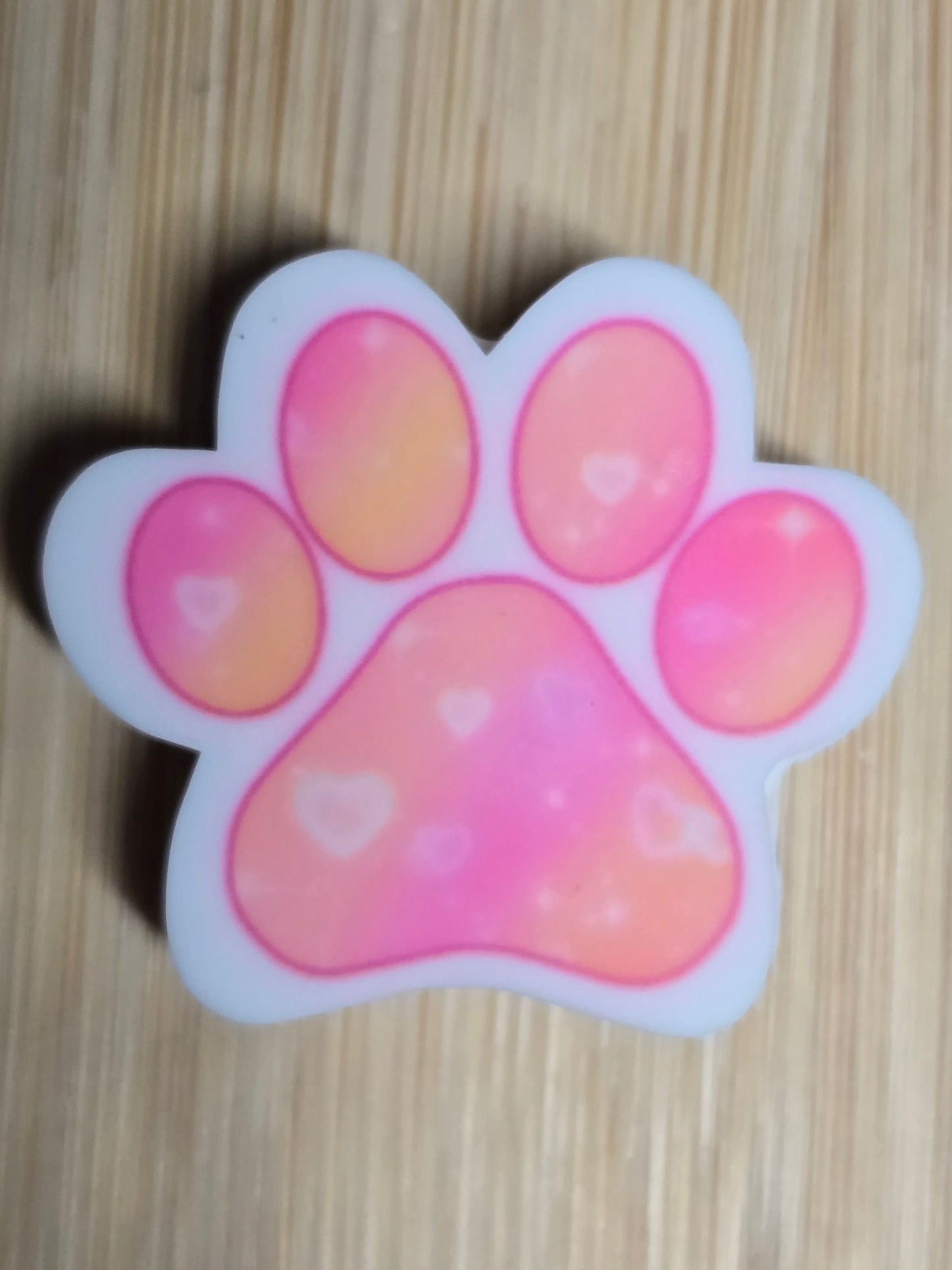 Focal silicone beads dog paws