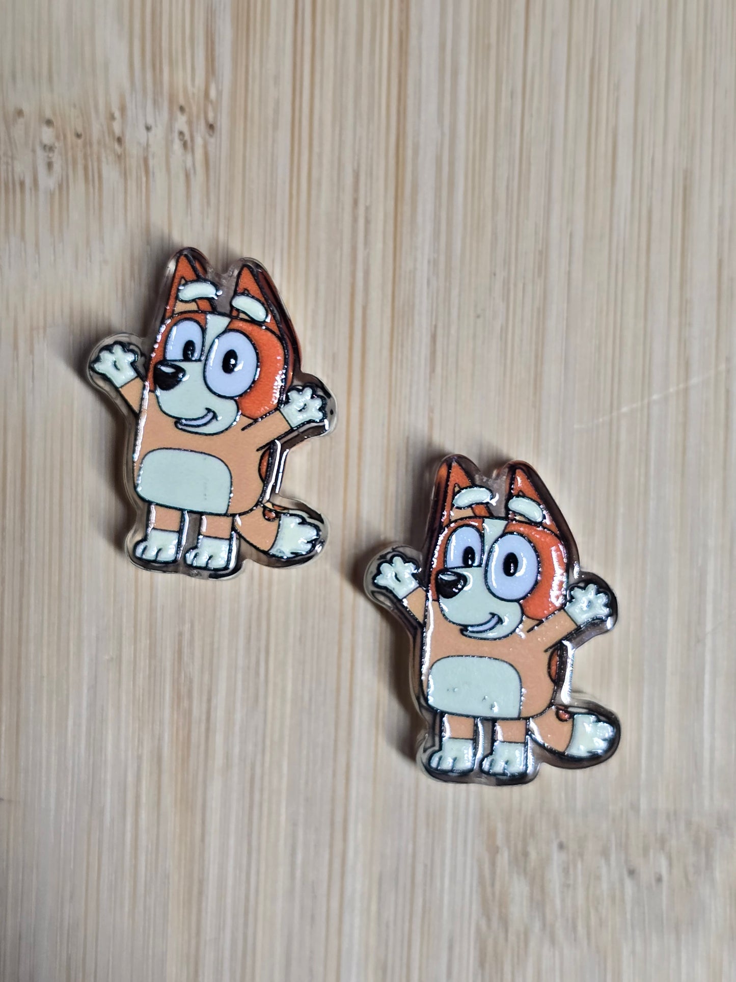 Acrylic focal beads orange dog