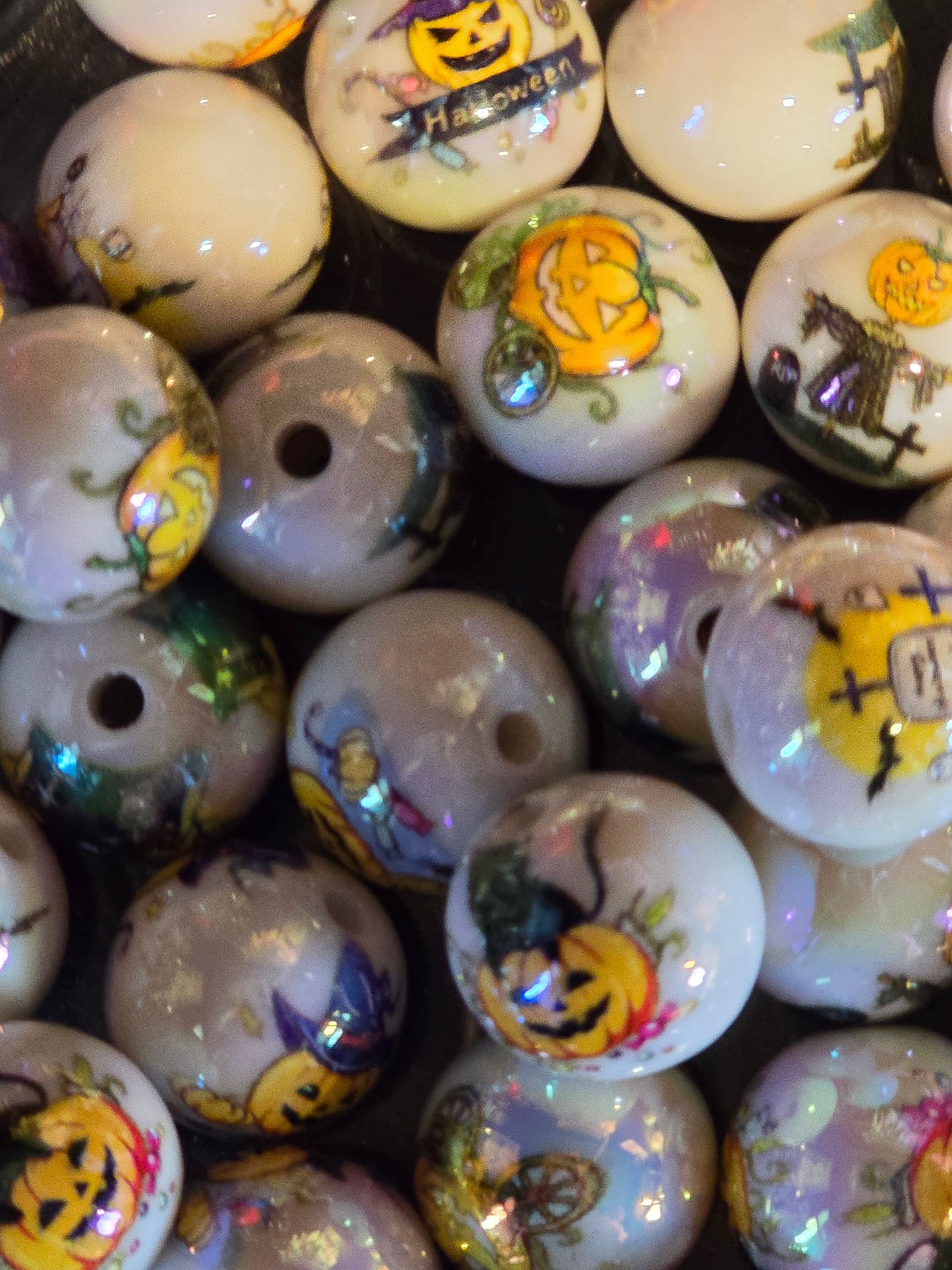 Acrylic Halloween design beads
