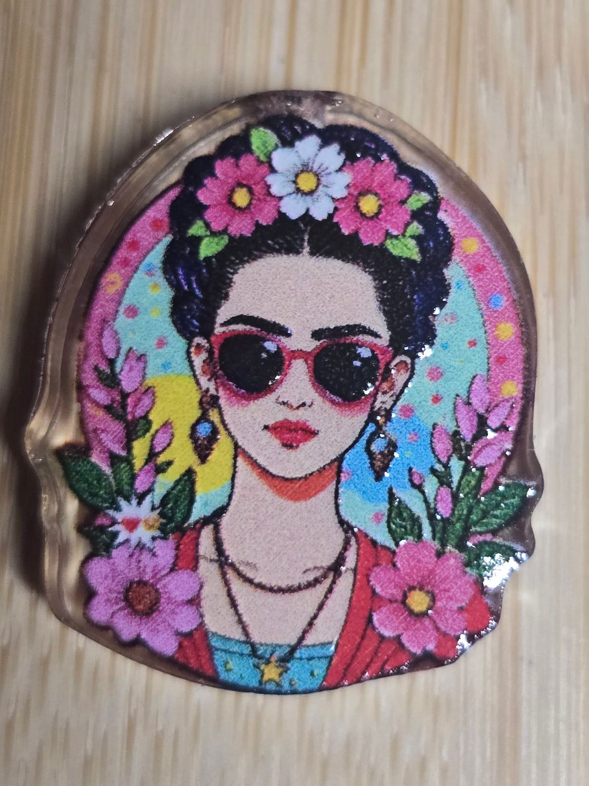 Acrylic focal beads- frida