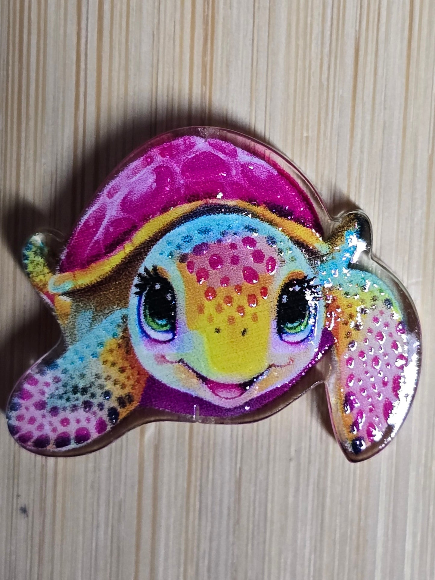 Acrylic focal beads colorful turtle