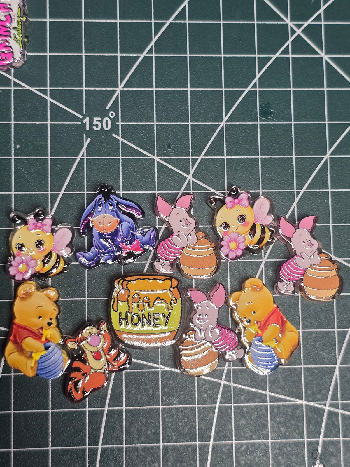 Acrylic focal beads set- bear family