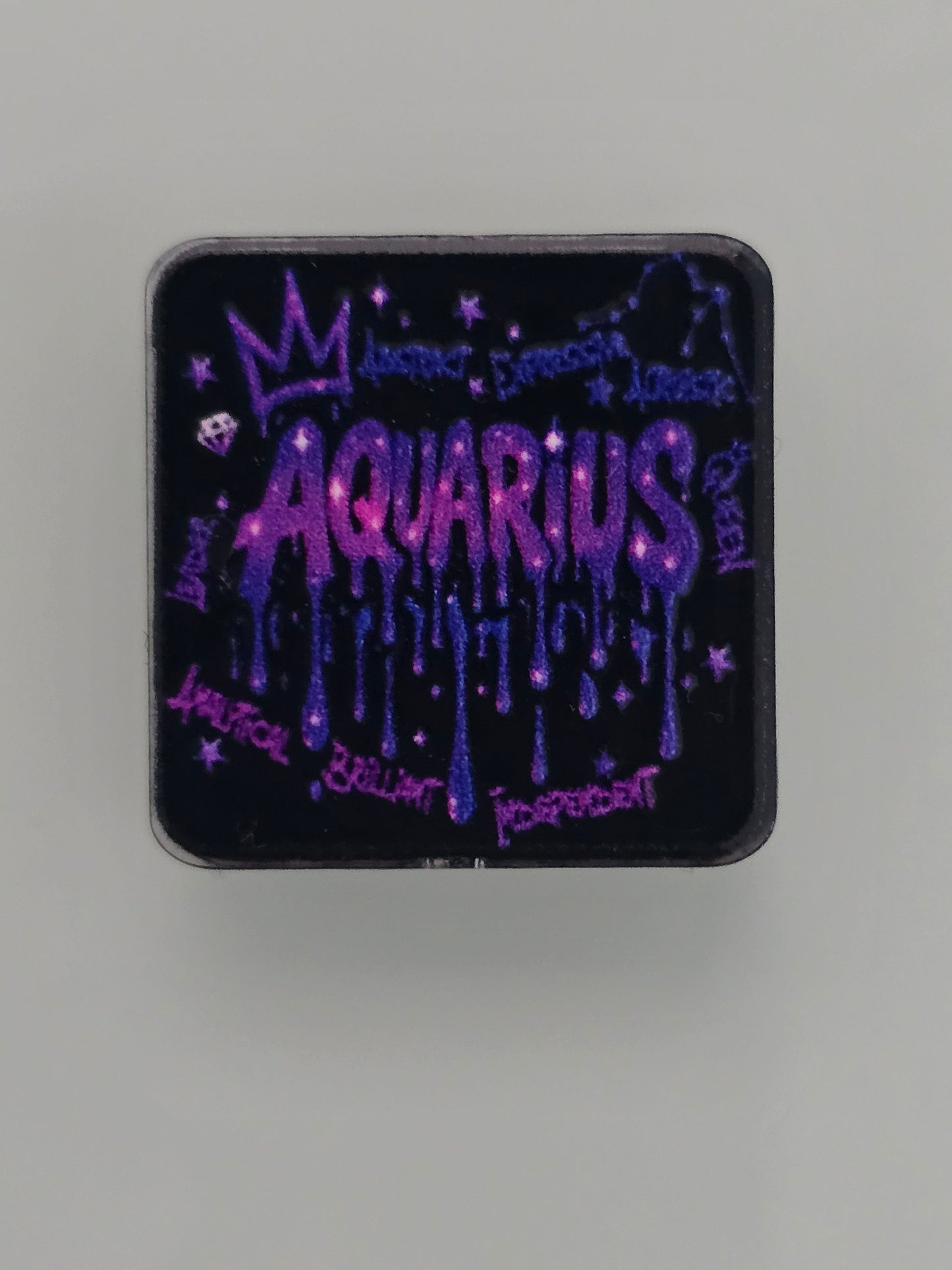 Acrylic focal beads bright colored zodiac signs